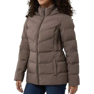 NEW 32 Degrees Heat Women's S Puffer Coat Full Zip Hooded Purple Polyester